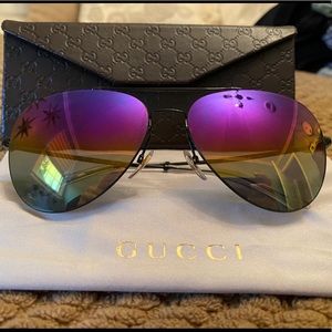 Gucci aviator sunglasses with colored lenses
